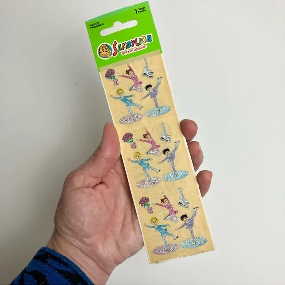 Vintage Sandylion Sticker Shimmers Fairies & Pismatic Figure Ice Skating SEALED - Picture 5 of 11